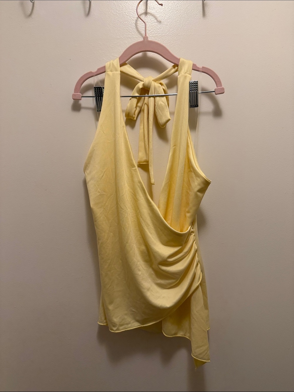 Chocolate Brand Yellow Tie-Back Draped Camisole Shirt